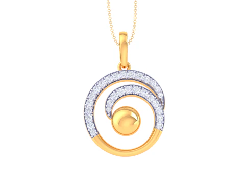 3D Printable Cad jewelry design of Lady diamond Pendant 3D Model