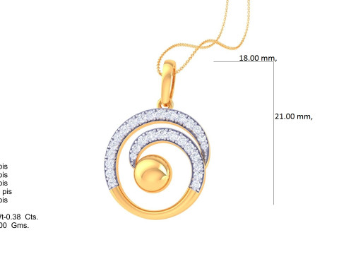 3D Printable Cad jewelry design of Lady diamond Pendant 3D Модель