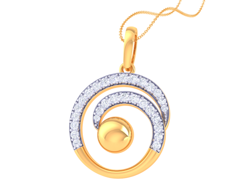 3D Printable Cad jewelry design of Lady diamond Pendant 3D Модель