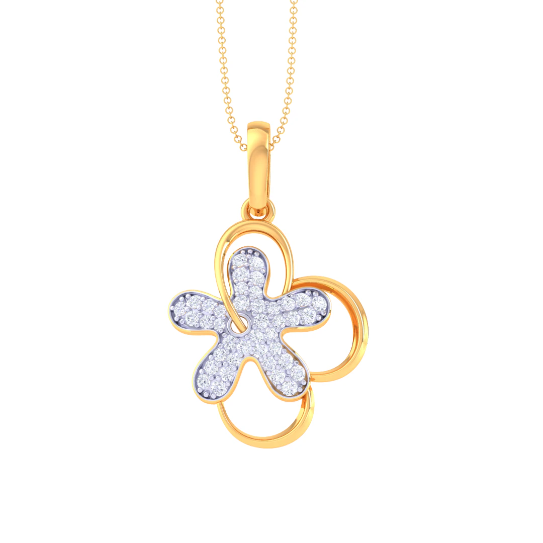 3D Printable Cad jewelry design of Lady diamond Pendant 3D Model .c4d .max .obj .3ds .fbx .stl .blend 
