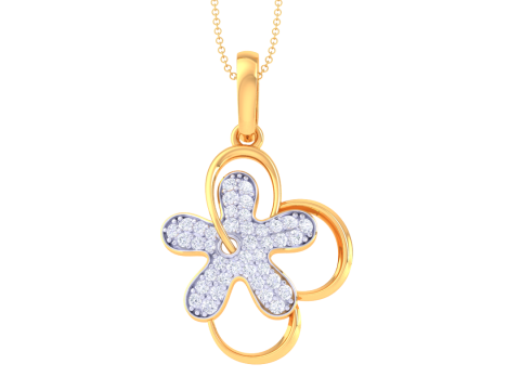 3D Printable Cad jewelry design of Lady diamond Pendant 3D-Modell