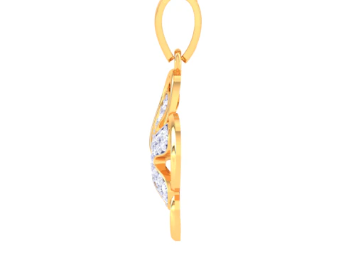 3D Printable Cad jewelry design of Lady diamond Pendant 3D Model
