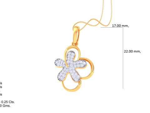 3D Printable Cad jewelry design of Lady diamond Pendant Modelo 3D