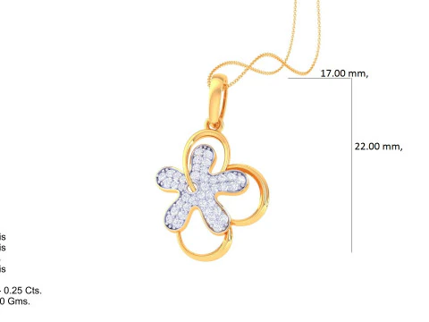 3D Printable Cad jewelry design of Lady diamond Pendant 3D Model