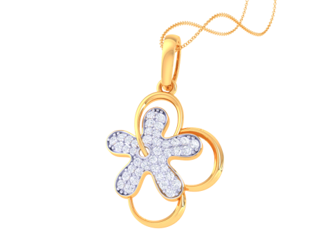 3D Printable Cad jewelry design of Lady diamond Pendant Modelo 3D