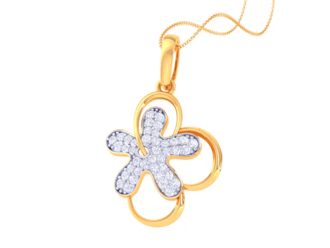 3D Printable Cad jewelry design of Lady diamond Pendant 3D Model