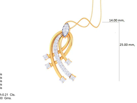 3D Printable Cad jewelry design of Lady diamond Pendant 3D Model
