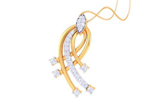 3D Printable Cad jewelry design of Lady diamond Pendant 3D Model