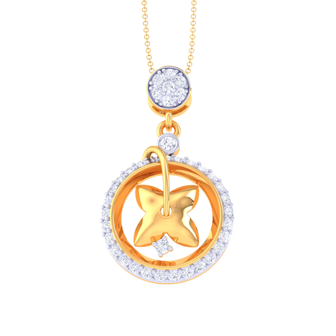 3D Printable Cad jewelry design of Lady diamond Pendant 3D Model .c4d .max .obj .3ds .fbx .stl .blend 