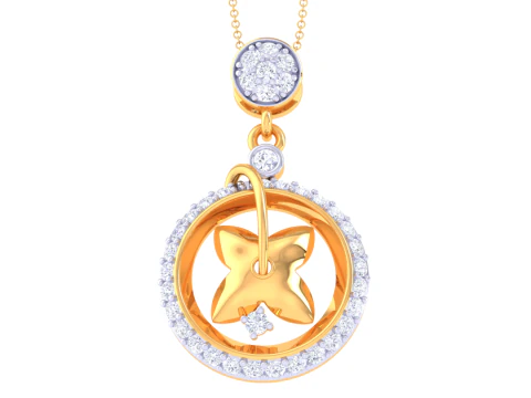 3D Printable Cad jewelry design of Lady diamond Pendant 3D Model