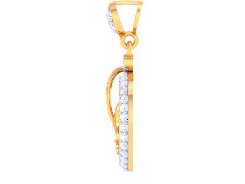 3D Printable Cad jewelry design of Lady diamond Pendant Model 3D