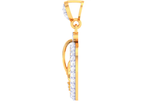 3D Printable Cad jewelry design of Lady diamond Pendant 3D Model