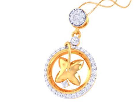 3D Printable Cad jewelry design of Lady diamond Pendant 3D Model