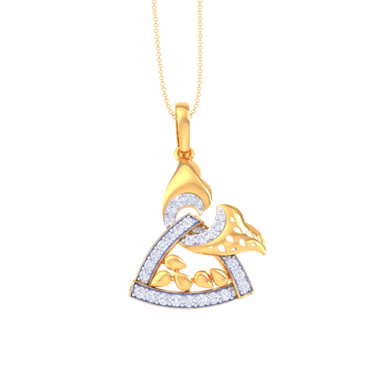 3D Printable Cad jewelry design of Lady diamond Pendant 3D Model .c4d .max .obj .3ds .fbx .stl .blend