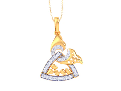 3D-печать CAD-дизайна ювелирного кулона Lady с бриллиантами 3D Модель