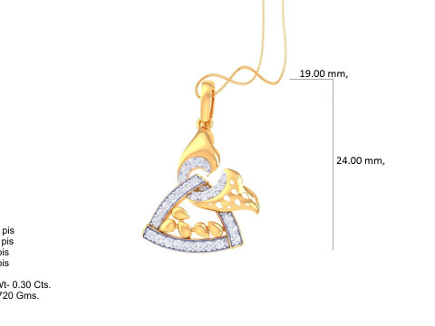 3D Printable Cad jewelry design of Lady diamond Pendant 3D Model