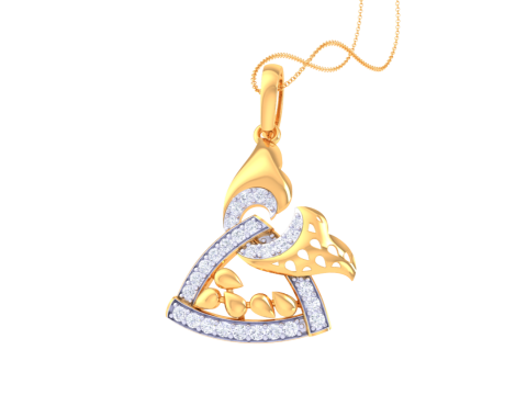 3D Printable Cad jewelry design of Lady diamond Pendant 3D Model