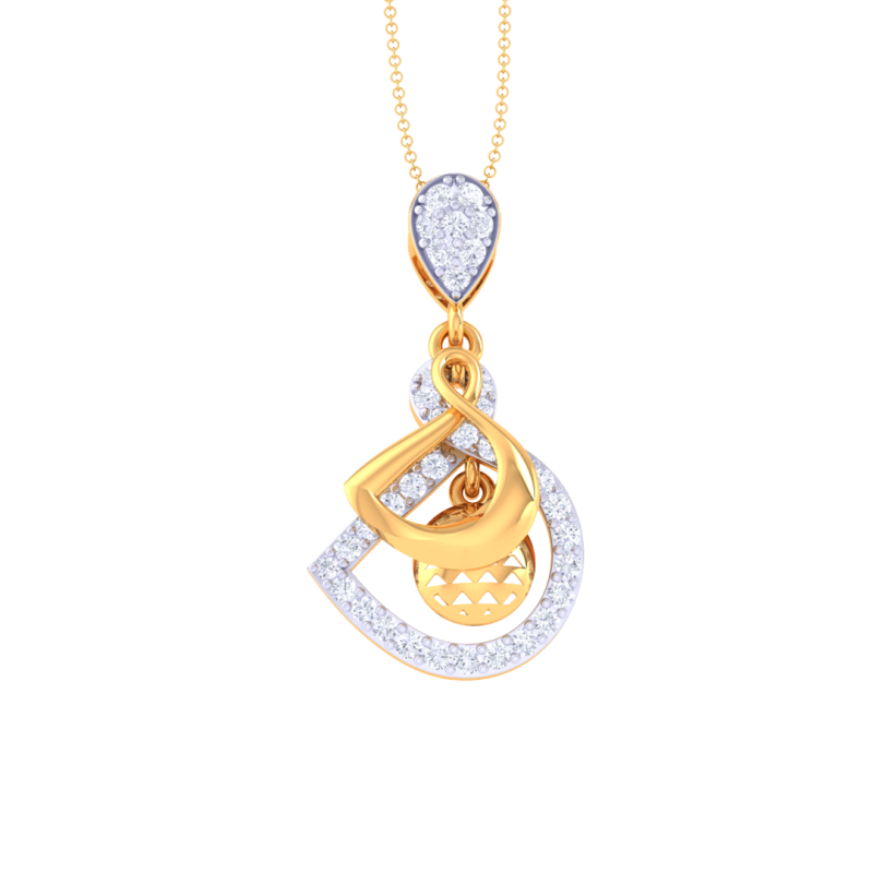 3D Printable Cad jewelry design of Lady diamond Pendant 3Dモデル .c4d .max .obj .3ds .fbx .stl .blend