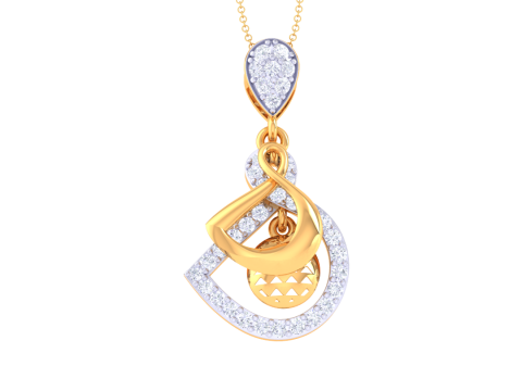 3D Printable Cad jewelry design of Lady diamond Pendant Modello 3D