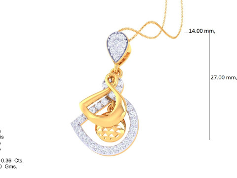 3D Printable Cad jewelry design of Lady diamond Pendant 3Dモデル