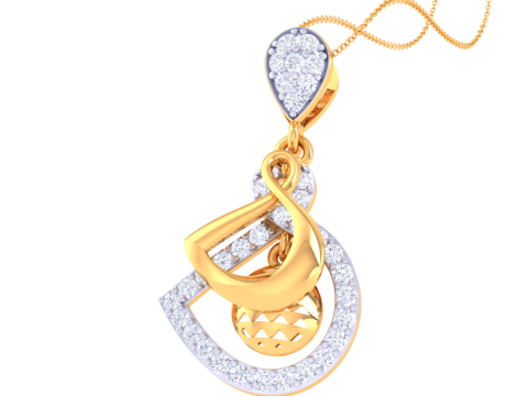 3D Printable Cad jewelry design of Lady diamond Pendant 3Dモデル
