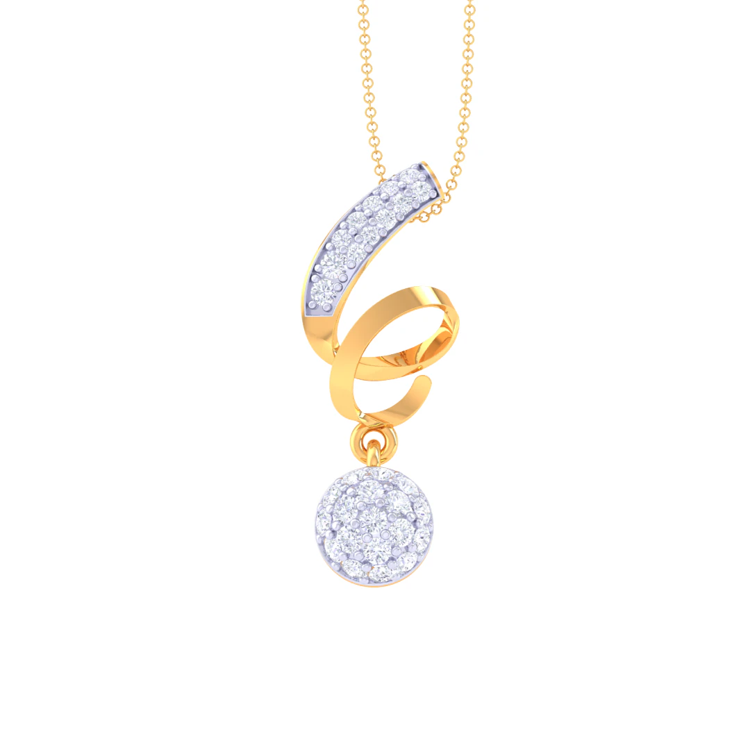 3D Printable Cad jewelry design of Lady diamond Pendant 3D Model .c4d .max .obj .3ds .fbx .stl .blend 