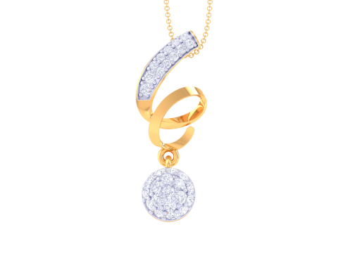 3D Printable Cad jewelry design of Lady diamond Pendant Modello 3D