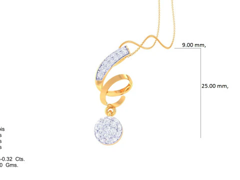 3D Printable Cad jewelry design of Lady diamond Pendant 3D Model