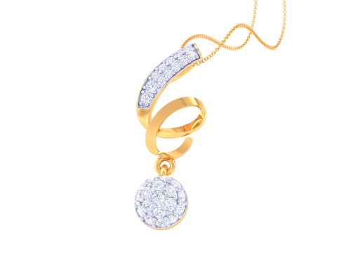3D Printable Cad jewelry design of Lady diamond Pendant Modelo 3D