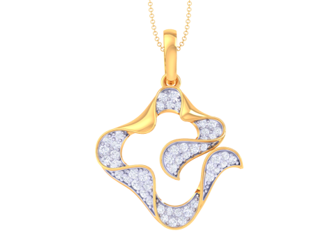 3D Printable Cad jewelry design of Lady diamond Pendant Modello 3D