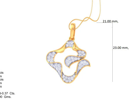 女士钻石吊坠的 3D 可打印 Cad 珠宝设计 3D 模型