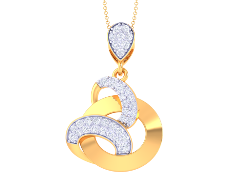 3D Printable Cad jewelry design of Lady diamond Pendant 3D-Modell