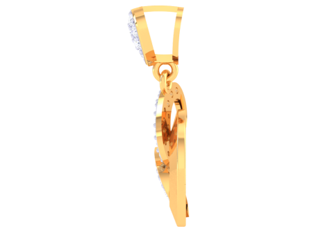 3D Printable Cad jewelry design of Lady diamond Pendant Modelo 3D