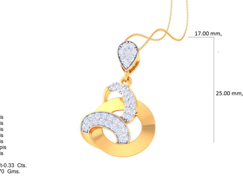 3D Printable Cad jewelry design of Lady diamond Pendant Modelo 3D