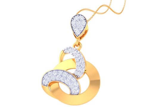 3D Printable Cad jewelry design of Lady diamond Pendant Modelo 3D