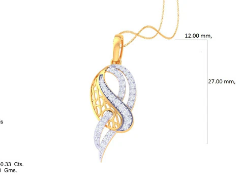 3D Printable Cad jewelry design of Lady diamond Pendant 3D Model