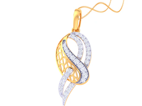 3D Printable Cad jewelry design of Lady diamond Pendant 3D Model