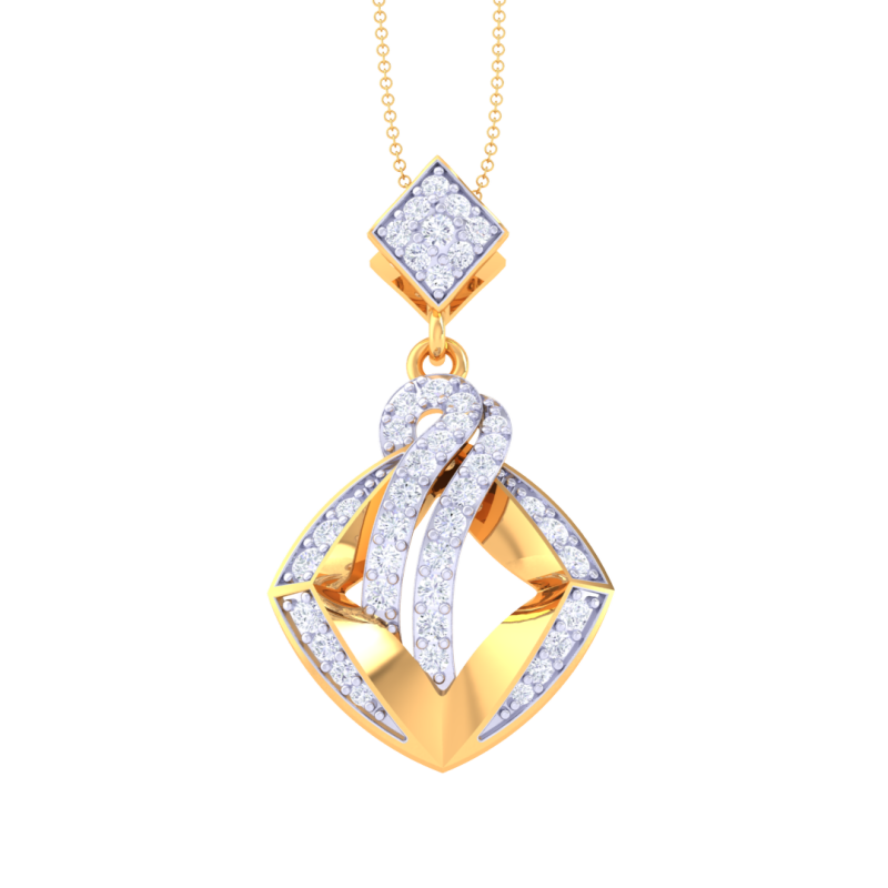 3D Printable Cad jewelry design of Lady diamond Pendant 3D 모델 .c4d .max .obj .3ds .fbx .stl .blend