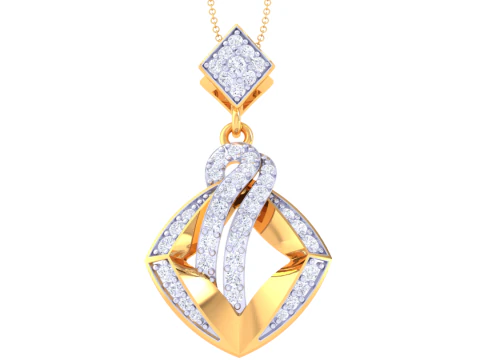 Design de joias Cad imprim&iacute;vel em 3D de pingente de diamante Lady Modelo 3D