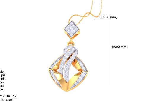 3D Printable Cad jewelry design of Lady diamond Pendant 3D 모델
