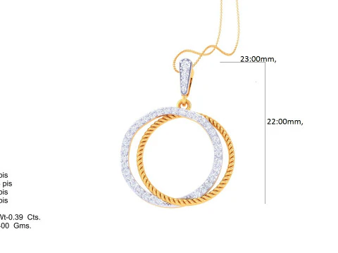 3D Printable Cad jewelry design of Lady diamond Pendant 3D Model