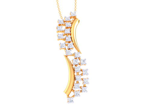 3D Printable Cad jewelry design of Lady diamond Pendant Modelo 3D