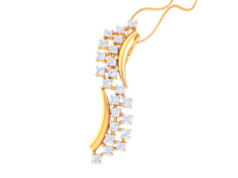 3D Printable Cad jewelry design of Lady diamond Pendant 3D Model