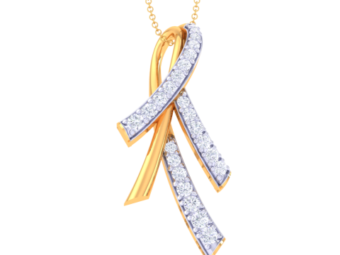 3D Printable Cad jewelry design of Lady diamond Pendant Modello 3D