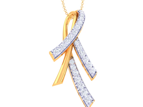 3D Printable Cad jewelry design of Lady diamond Pendant 3D Model