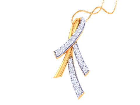 3D Printable Cad jewelry design of Lady diamond Pendant 3D Model