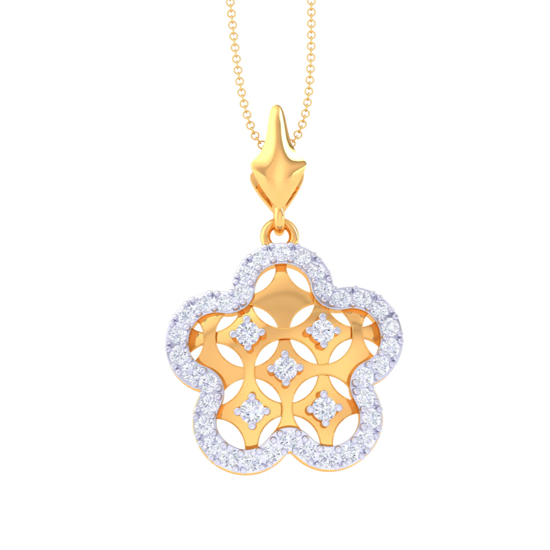 3D Printable Cad jewelry design of Lady diamond Pendant 3D Model .c4d .max .obj .3ds .fbx .stl .blend 