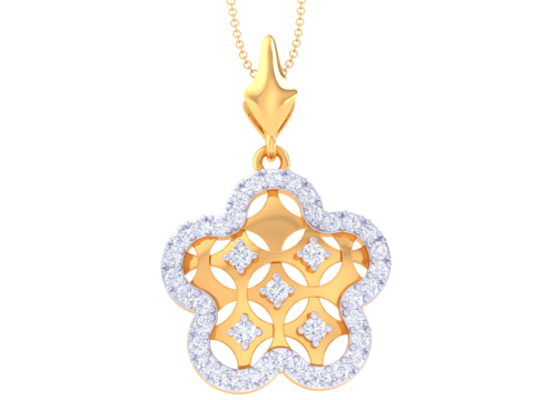 3D Printable Cad jewelry design of Lady diamond Pendant Modello 3D