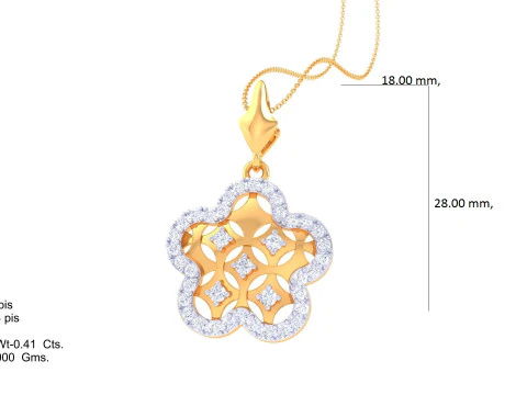3D Printable Cad jewelry design of Lady diamond Pendant 3D Model