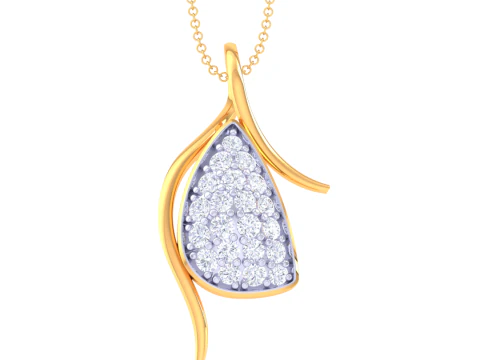 Projekt biżuterii Cad do druku 3D z diamentowym wisiorkiem Lady Model 3D